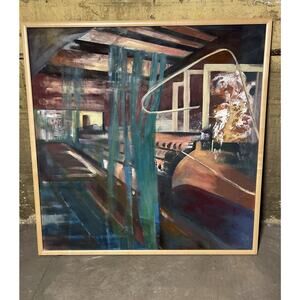 ABSTRACT CANVAS ART Original Acrylic Painting Bright Modern ARTWORK HUGE 50x50